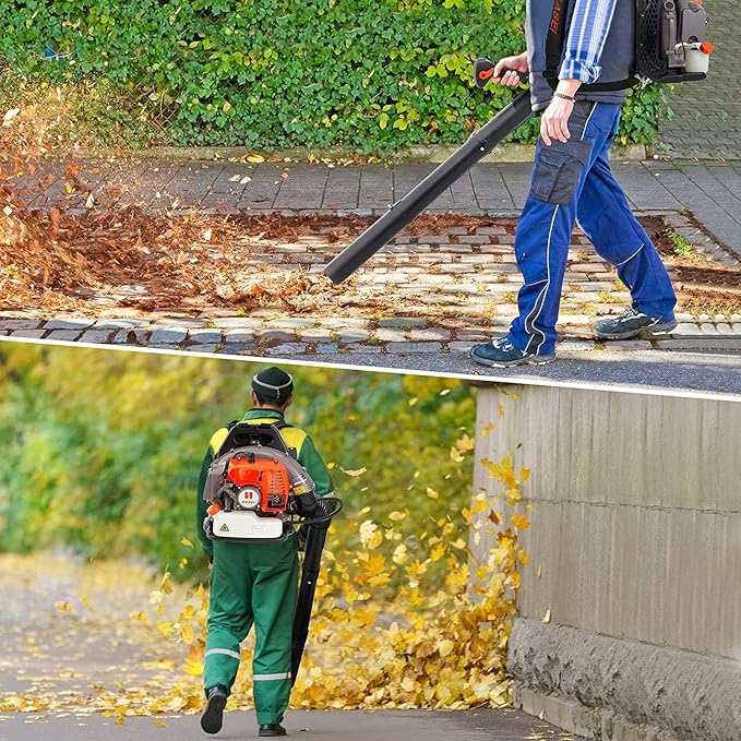 Leaf Blower by KASEI, 43CC 2-Stroke Backpack Gas Powered Leaf Blower, 200MPH Wind Speed & 530CFM Air Volume, EPA Certified Blowers for Lawn Care