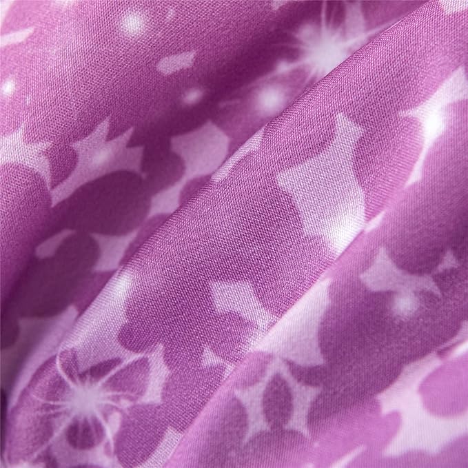 RYNGHIPY 6Pcs Queen Gradient Pink Purple Glitter Comforter Sets for Teens Girls Kids, Colorful Rainbow Glitter Themed Bedding Set