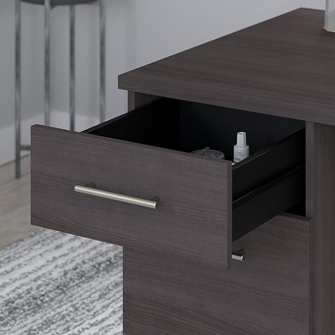 Bush SET018SG Somerset 72-Inch Computer Desk with Drawers and Hutch, Storm Gray