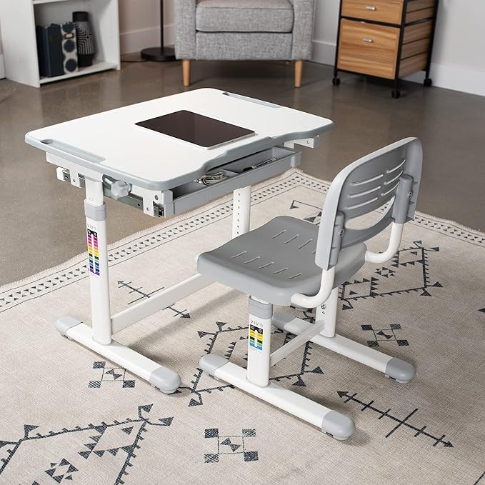 VIVO Gray Height Adjustable Kids Desk Chair, Chair Only, Designed for Interactive Workstation, Universal Children's Ergonomic Seat, DESK-V201G-CH