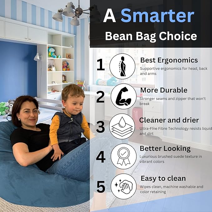 Bean Bag Stuffed Animal Storage Or Cover | No Filler | Extra Large | for Adults Or Kids | Double Stitched | Durable Zipper | Premium Microsuede