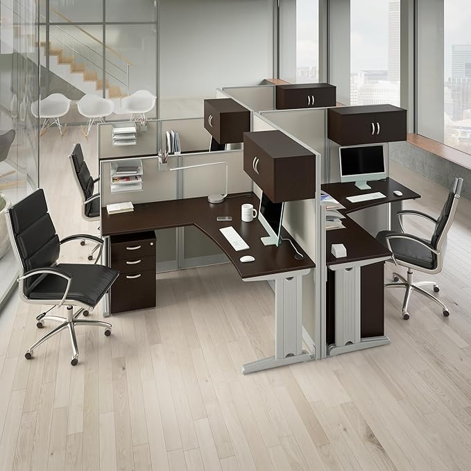 Bush Business Furniture Office in an Hour 3 Rolling File Cabinet | Mobile Under Desk Drawers for Letter, Legal, and A4-size Document Storage, Mocha Cherry