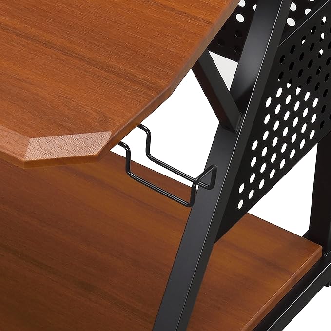NicBex Laik-DW-00056-DX Desks, 67" W x 38" D x 42" H, Cherry