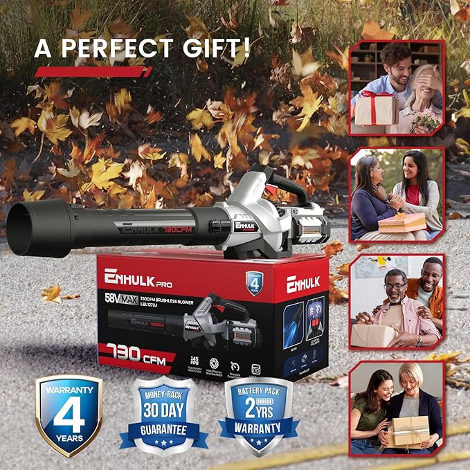 58V 730CFM Cordless Leaf Blower with 2.5AH Battery & Charger (LBL1273J)