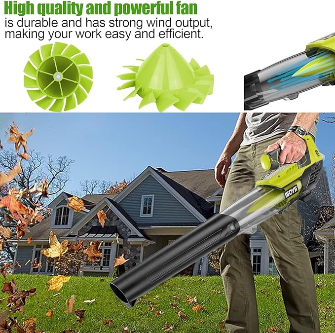 529437004 Blower Fan Blade for Ryobi ONE+ 18V Blower Fan P2108, P21081 and 529437003 529437001 (2 Pack)