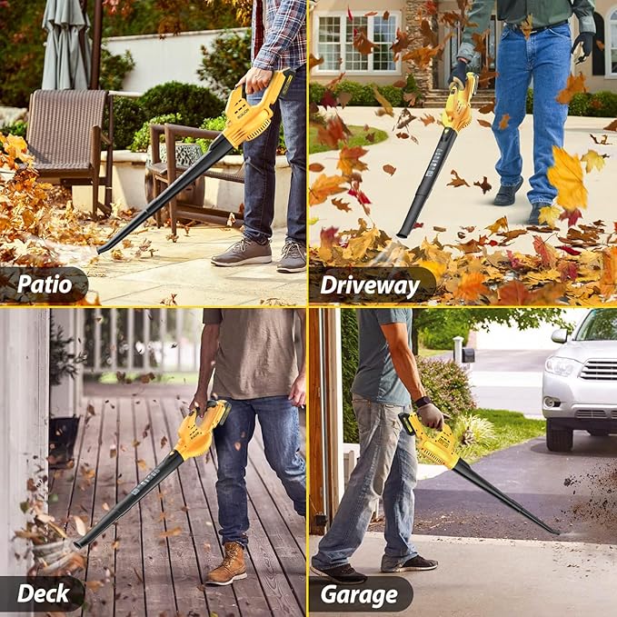 Leaf Blowers Battery Powered: 290CFM 135MPH Leaf Blower Cordless with Battery & Charger for Lawn Care | Patio | Garage