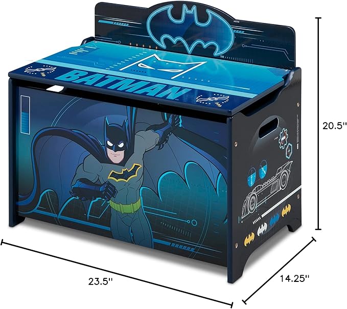 Batman Deluxe Toy Box by Delta Children Greenguard Gold Certified, Black/Blue