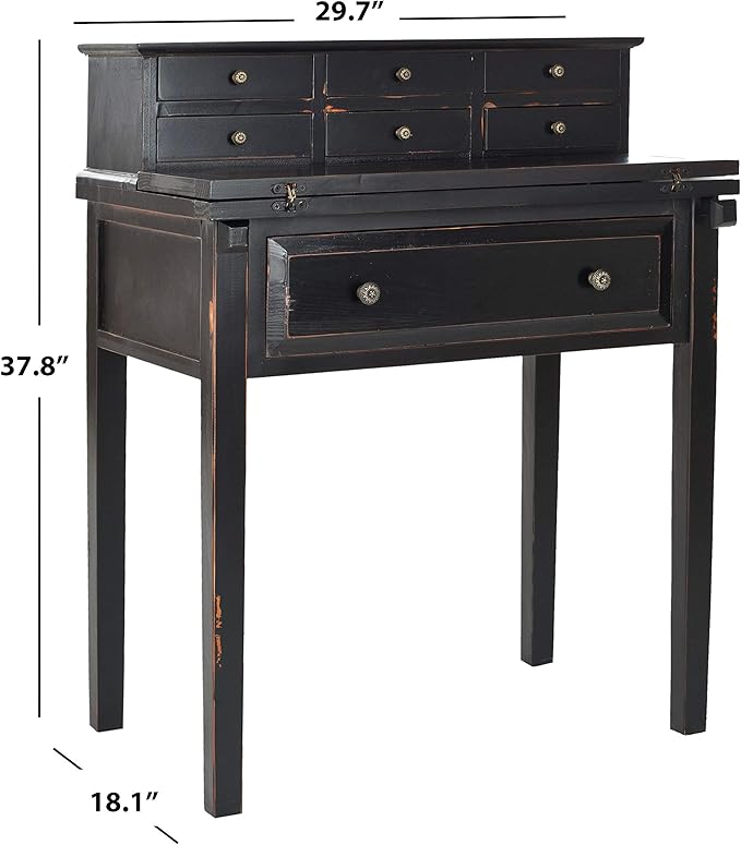 Safavieh American Homes Collection Abigail Distressed Black Fold Down Desk