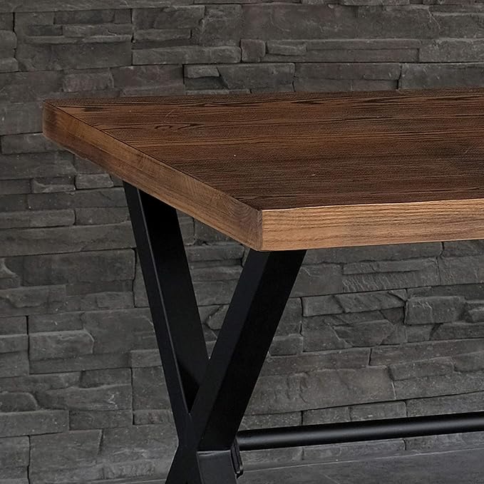 AC Pacific Nova Modern Industrial Home Office Computer and Working Desk Table, Brown/Midnight