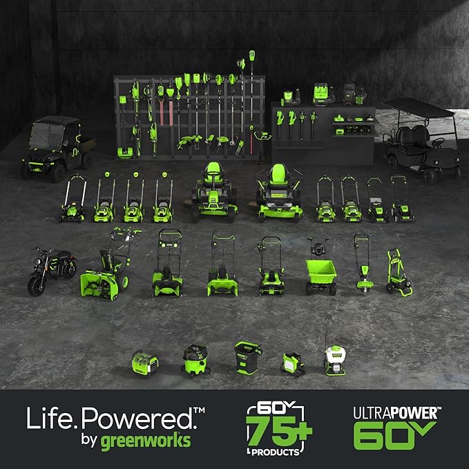 Greenworks 60V 610 CFM Cordless Leaf Blower, 2.5 Ah Battery and Rapid Charger