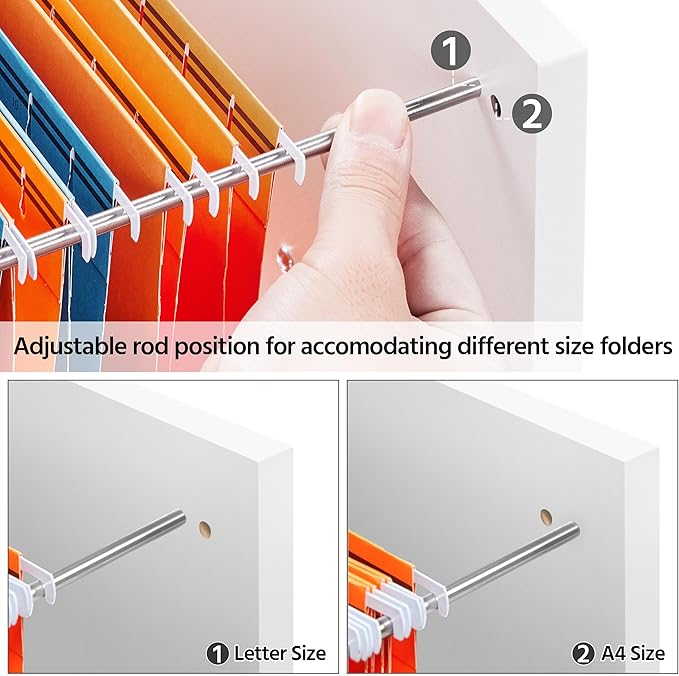 Yaheetech File Cabinet Mobile Letter Size File Organization Unit Mobile Lateral Filing Cabinet Printer Stand for Home and Office,White