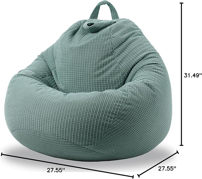 Stuffed Animal Storage Bean Bag Chair Cover (No Filler) Washable Ultra Soft Corduroy Bean Bag Cover for Organizing Plush Toys, Bean Bag for Adults