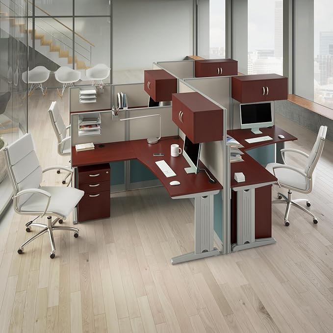 Bush Business Furniture Office in an Hour 3 Rolling File Cabinet | Mobile Under Desk Drawers for Letter, Legal, and A4-size Document Storage, Hansen Cherry