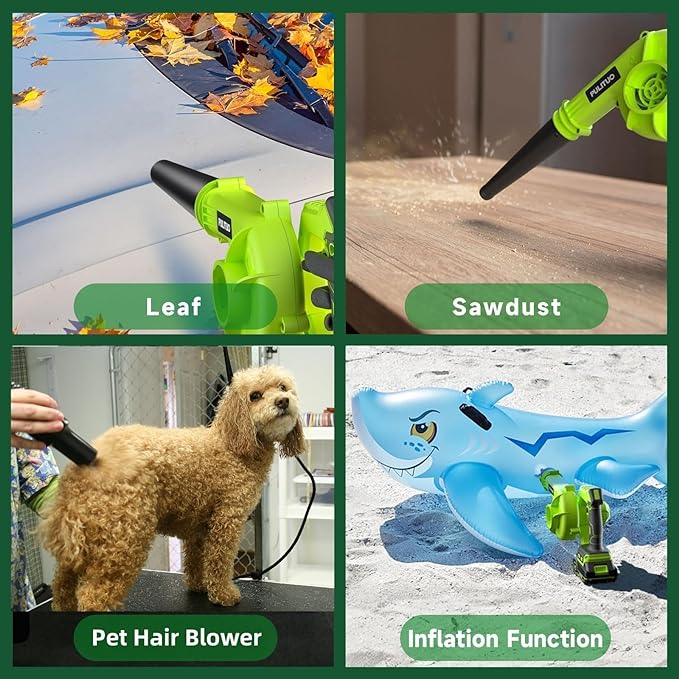 Leaf Blower Cordless with Battery and Charger, 20V Electric Leaf Blower 120MPH Small Leaf Blower, Lightweight Battery Leaf Blower Yard Tools Grass Blowers for Lawn Care Patio Backyard Garden Floor
