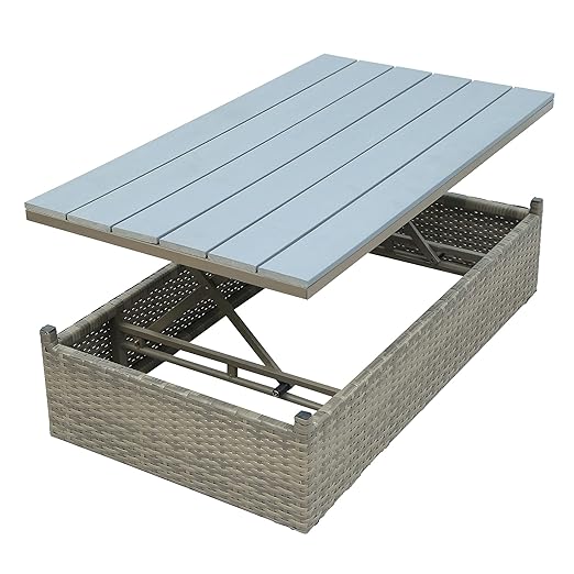 5 Pieces Outdoor Patio Sectional Sofa Couch, PE Wicker Furniture Conversation Sets with Adustable Backrest & Washable Cushions & Ottomans & Glass Coffee Table for Garden, Poolside, Backyard