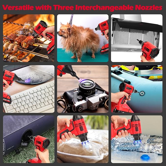 Air Blower Brushless High-Speed Motor Compatible with Milwaukee M18 Battery Air Duster Leaf Blower For Camping BBQ & Workshop (Battery not included)