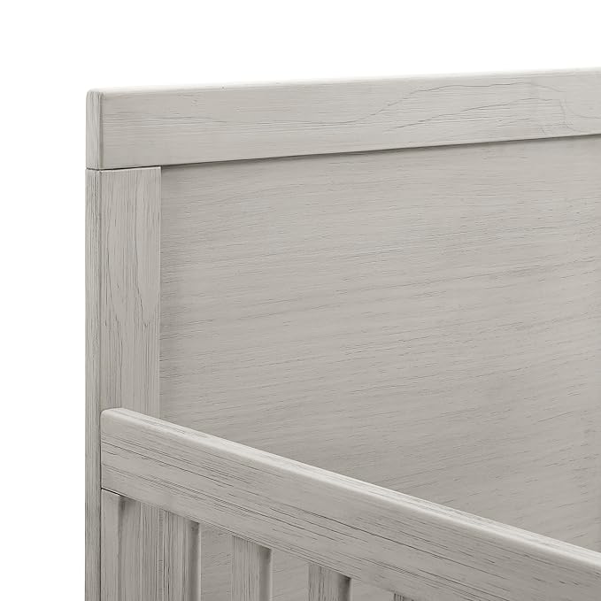 Simmons Kids Foundry 6-in-1 Convertible Baby Crib, Rustic Mist with Matte Black