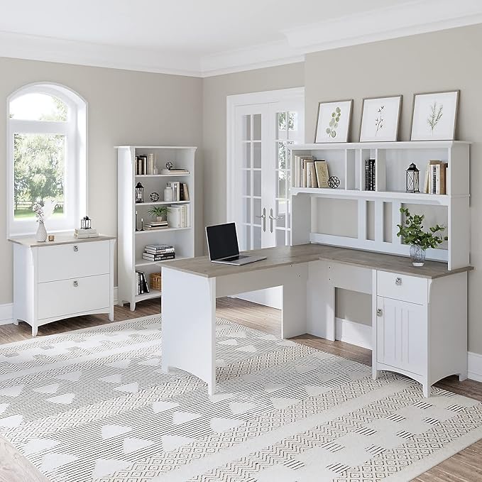 Salinas Casual Hutch for L-Shaped Desk, Pure White