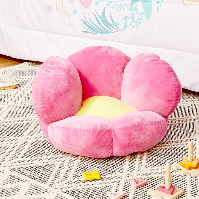Trend Lab Flower Toddler Chair Plush Character Kids Chair Comfy Furniture Pillow Chair for Boys and Girls, 21 x 19 x 19 inches