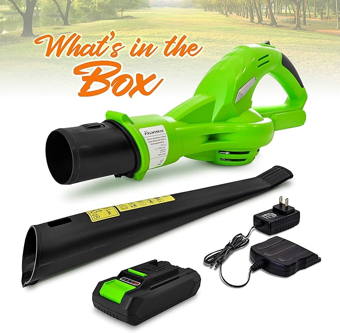 Serenlife Lightweight Cordless Leaf Blower - 18V, 55 MPH Air Speed - Perfect for Decks, Gutter Cleaning, Snow & Small Yards - Rechargeable Battery & Charger Included - Charge Time 4 Hours - Only 5 lbs