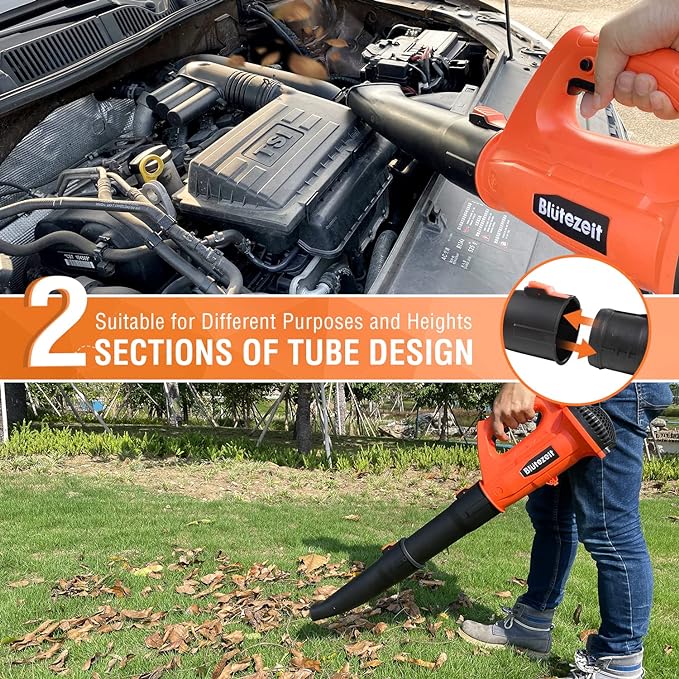 Cordless Leaf Blower - 21V Electric Yard Blower 350CFM 150MPH with 4.0Ah Battery & Charger, 6-Speed Adjustable for Lawn Care, Snow Blowing, Debris & Dust