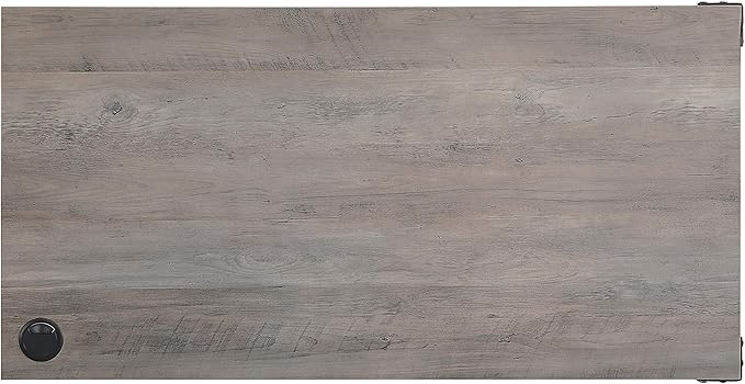 NicBex Laik-DW-00069-DX Desks, 48" W x 48" D x 31" H, Gray Oak+Black