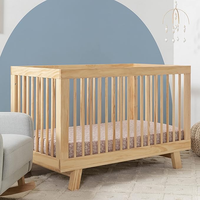 babyletto Hudson 3-in-1 Convertible Crib with Toddler Bed Conversion Kit in Natural, Greenguard Gold Certified