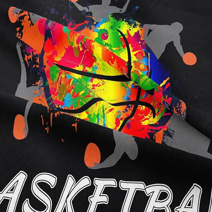 NINENINE Black Basketball Comforter Set for Boys Kids Teens Twin Size Sports Bedding Watercolor Tie-dye Comforter Color Graffiti Hip Hop Style Bed Set with 1 Comforter 1 Pillowcase