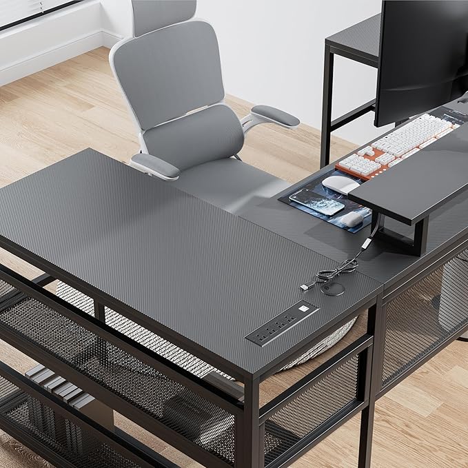 NicBex Laik-DW-00009-DX-1 Desks, 82" W x 43" D x 35" H, Matte Black