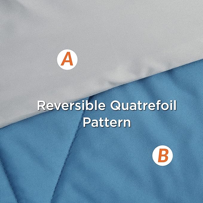 Bedsure Blue Twin XL Comforter Set - 5 Pieces Reversible Blue Bed Set Twin XL with Comforters, Sheets, Pillowcase & Sham, Blue Bedding Set for College