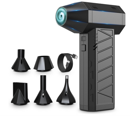 Compressed Air Duster Air Gun - Powerful Cordless Rechargeable 4-Gear Adjustable Air Blower with LED Lighting, for Computer, Keyboard, Car, Outdoor