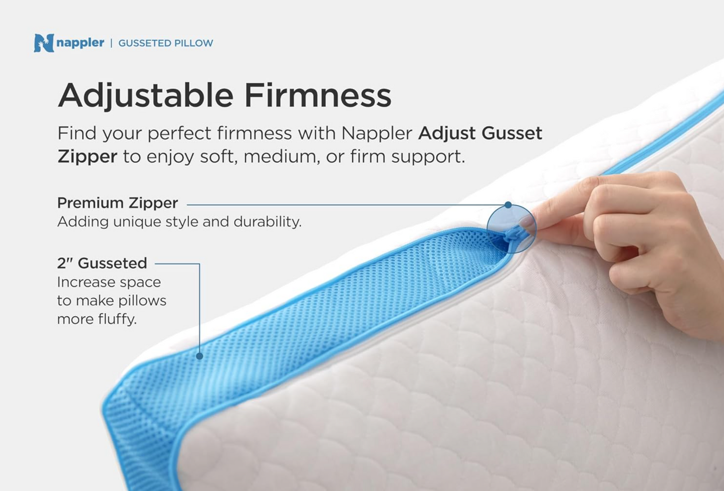 Side and Back Sleeper Pillow for Neck and Shoulder Pain Relief - Shredded Memory Foam Bed Pillow for Sleeping - 100% Adjustable Fill - Standard Size Modal Washable Case. Extra Fill Included