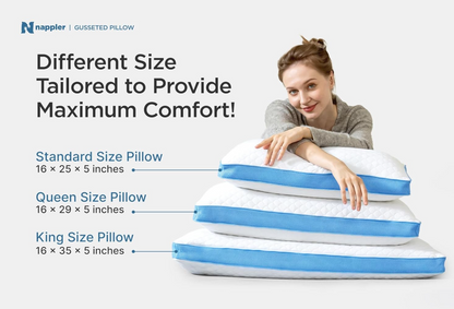 Side and Back Sleeper Pillow for Neck and Shoulder Pain Relief - Shredded Memory Foam Bed Pillow for Sleeping - 100% Adjustable Fill - Standard Size Modal Washable Case. Extra Fill Included