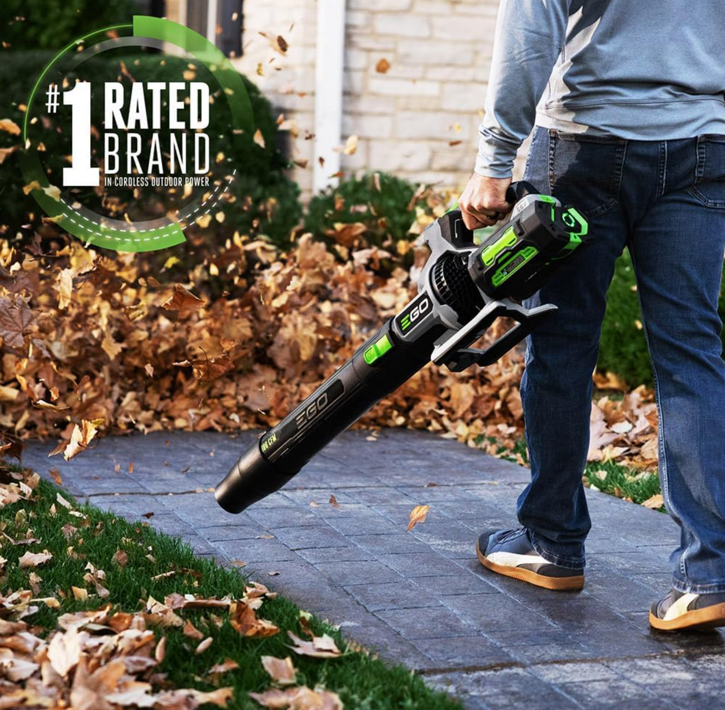 EGO Power+ Cordless Electric Leaf Blower, 880 CFM, Two Batteries - LB8803-2