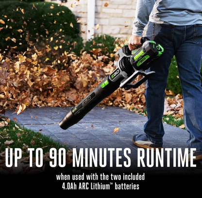 EGO Power+ Cordless Electric Leaf Blower, 880 CFM, Two Batteries - LB8803-2