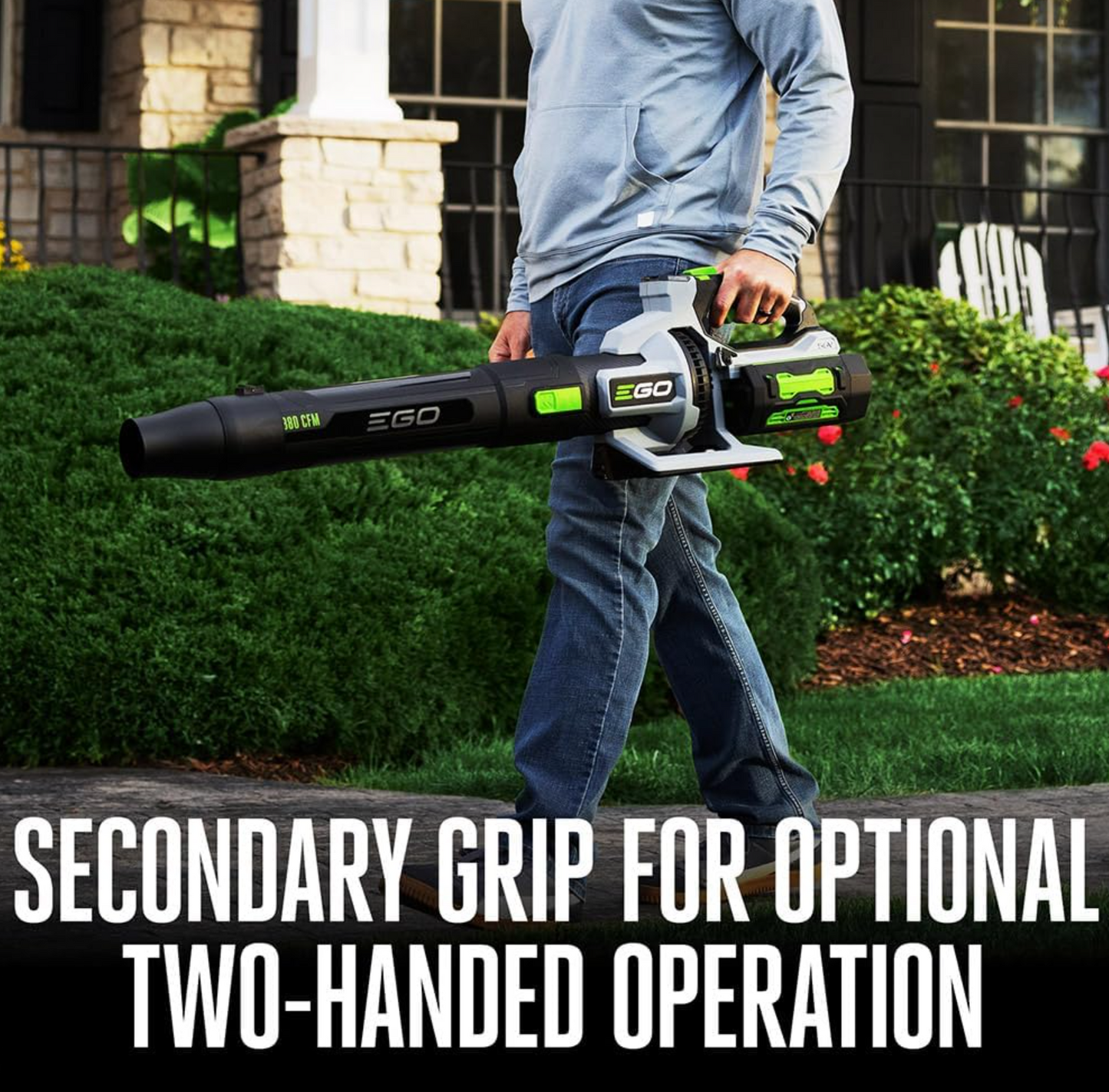 EGO Power+ Cordless Electric Leaf Blower, 880 CFM, Two Batteries - LB8803-2