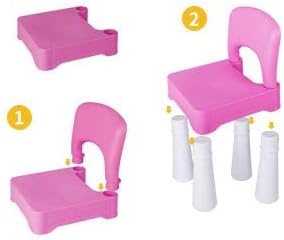 burgkidz Plastic Kids Chair, Durable and Lightweight, 9.3" Height Seat, Indoor or Outdoor Use for Toddlers Boys Girls Aged 3+ (Pink)