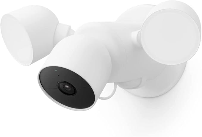 Google Nest Cam with Floodlight - Outdoor Camera - Floodlight Security Camera, White, 1 Count (Pack of 1)