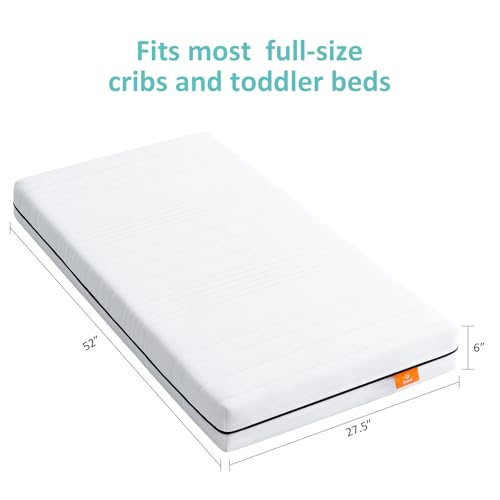 Crib Mattress, Dual-Sided Comfort Memory Foam Toddler Mattress with Breathable Washable 3-D Spacer Cover, Premium Baby Mattress for Infant and Toddler Bed | Standard Size Crib Mattress