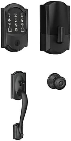 Schlage Encode Wi-Fi Smart Lock with Camelot Handleset Entry Set for Front Door, Matte Black