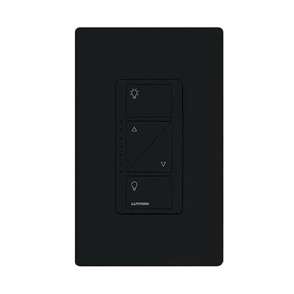 Lutron Caseta Original Smart Dimmer Switch (Lutron Smart Hub Required), for LED Lights, 150 Watt, Single-Pole/3-Way, No Neutral Required, PD-6WCL-BL 4-PACK, Black, 4 Pack