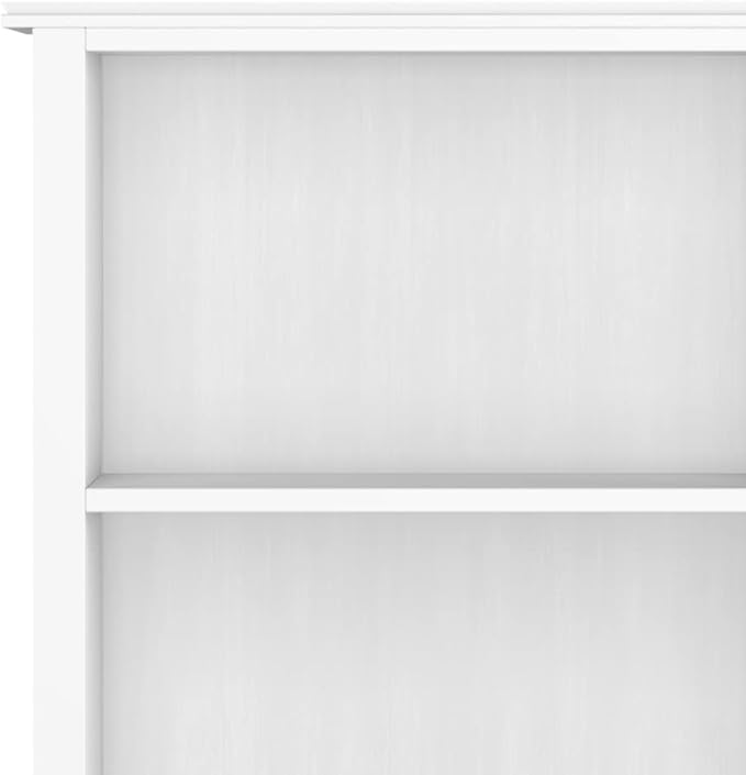 SIMPLIHOME Artisan SOLID WOOD 26 Inch Contemporary 5 Shelf Bookcase in White, For the Living Room, Study Room and Office