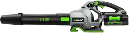 EGO LB6703 670 CFM 180 MPH 56V Lithium-Ion Cordless Electric Variable-Speed Blower Kit with 4.0Ah Battery and 320W Charger Included, Black