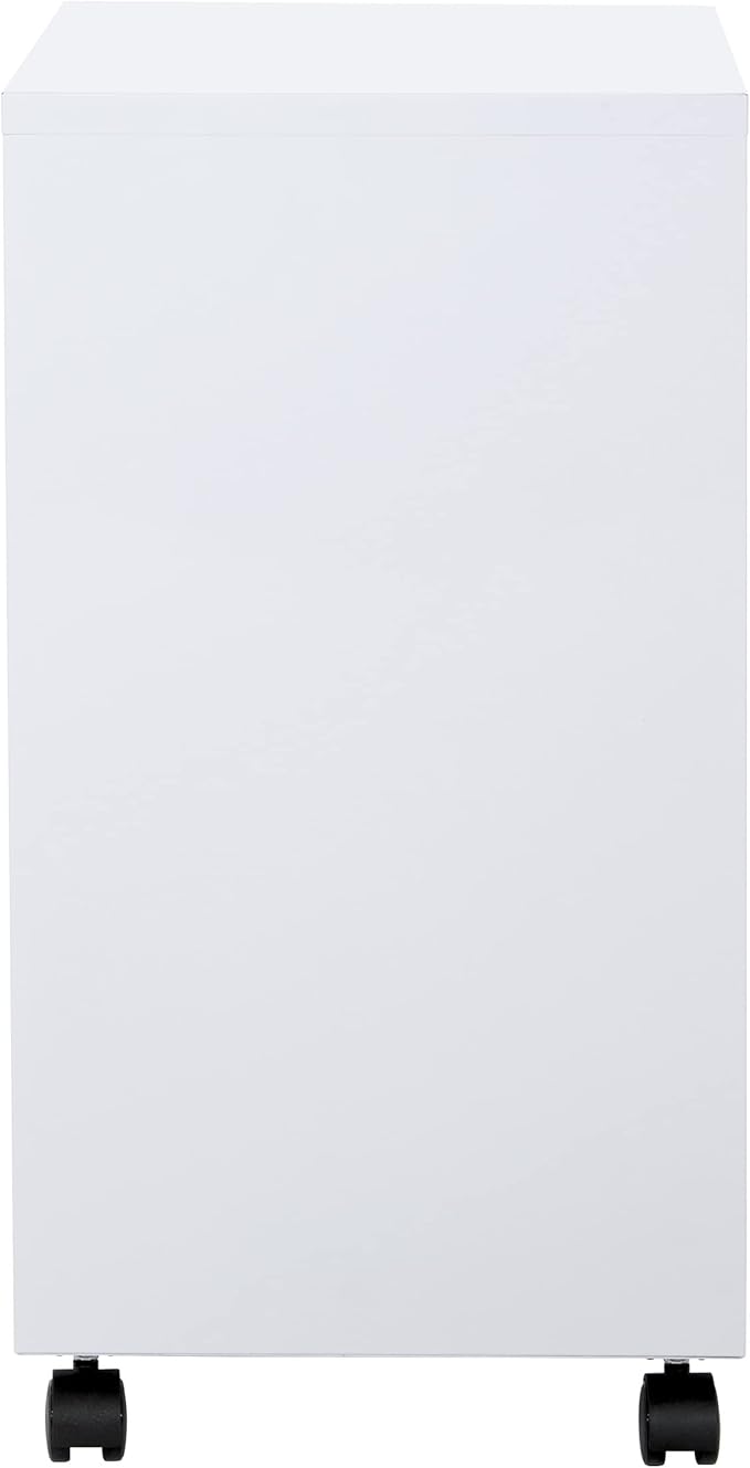 OSP Home Furnishings 2 Drawer Mobile Locking Metal File Cabinet, White