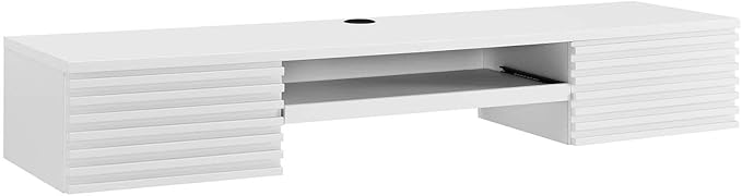 Modway Render Mid-Century Modern, Wall Mount Office Desk, White