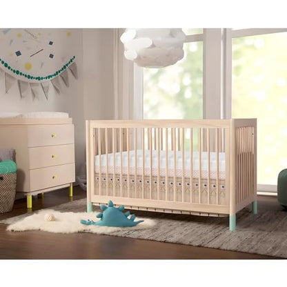 Crib Mattress, Dual Sided Comfort Memory Foam Toddler Bed Mattress, Triple-Layer Breathable Premium Baby Mattress for Infant and Toddler w/Removable Outer Cover - White&Blue