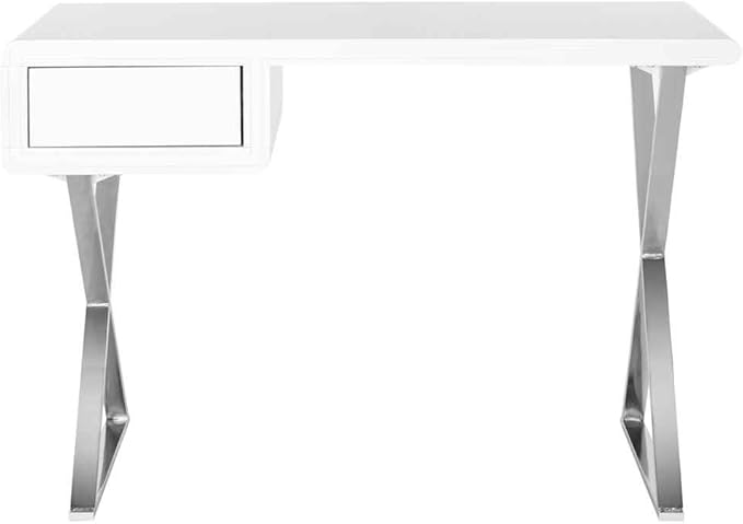 Safavieh Home Collection Hanover Desk, White/Chrome