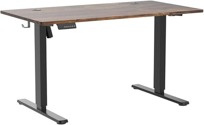 Sweetcrispy 55 x 24in Adjustable Height Electric Standing Computer Home Office Desk Ergonomic Workstation with 3 Memory Controller, 55"x24", Rustic Brown+Black