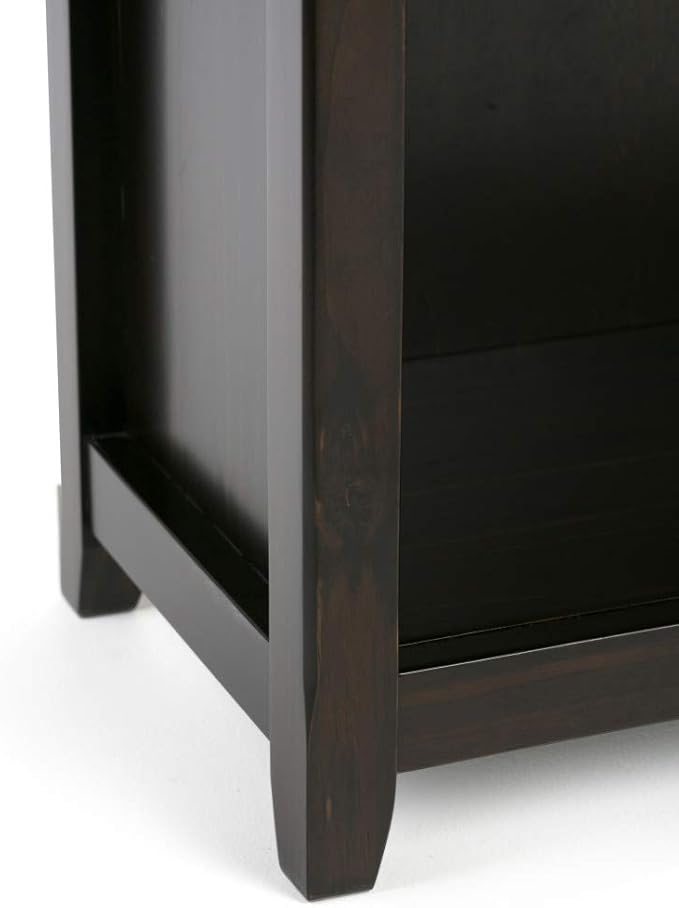 SIMPLIHOME Amherst SOLID WOOD 30 Inch Transitional 5 Shelf Bookcase in Hickory Brown, For the Living Room, Study Room and Office