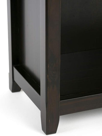 SIMPLIHOME Amherst SOLID WOOD 30 Inch Transitional 5 Shelf Bookcase in Hickory Brown, For the Living Room, Study Room and Office